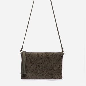 JOHNNY WAS PAISLEY ITALIAN PERFORATED SUEDE CROSSBODY BAG